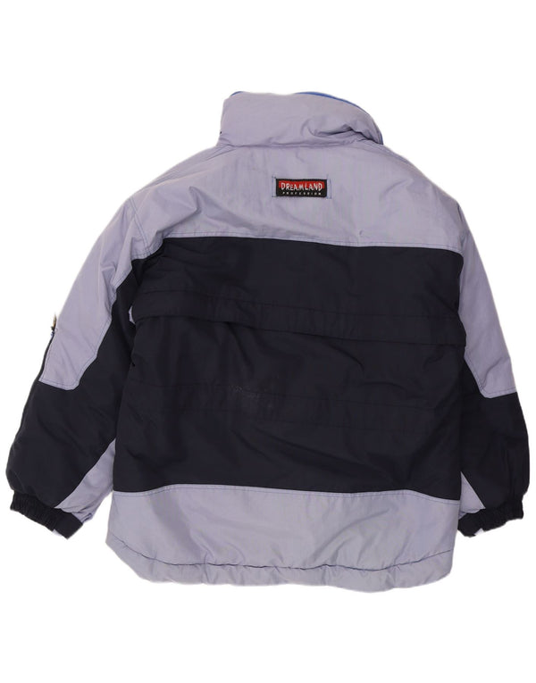 Jaqueta de esqui masculina com capuz Dreamland UK 40 grande bloco colorido azul marinho