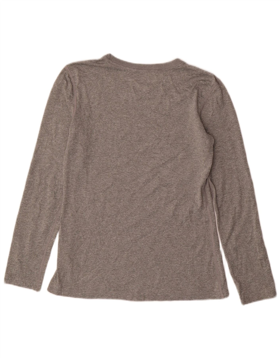 Top feminino Nike Dri Fit Regular Fit manga comprida UK 10 pequeno cinza poliéster