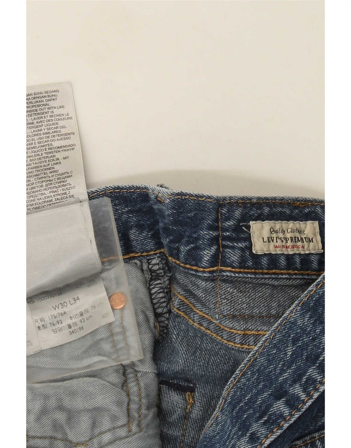 Calça jeans reta masculina Levi's W30 L34 azul algodão