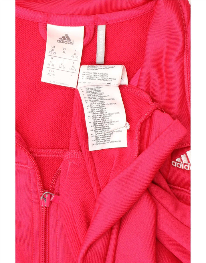 Adidas Mulher Climalite Tracksuit Top Jacket UK 20/22 XL Rosa Poliéster