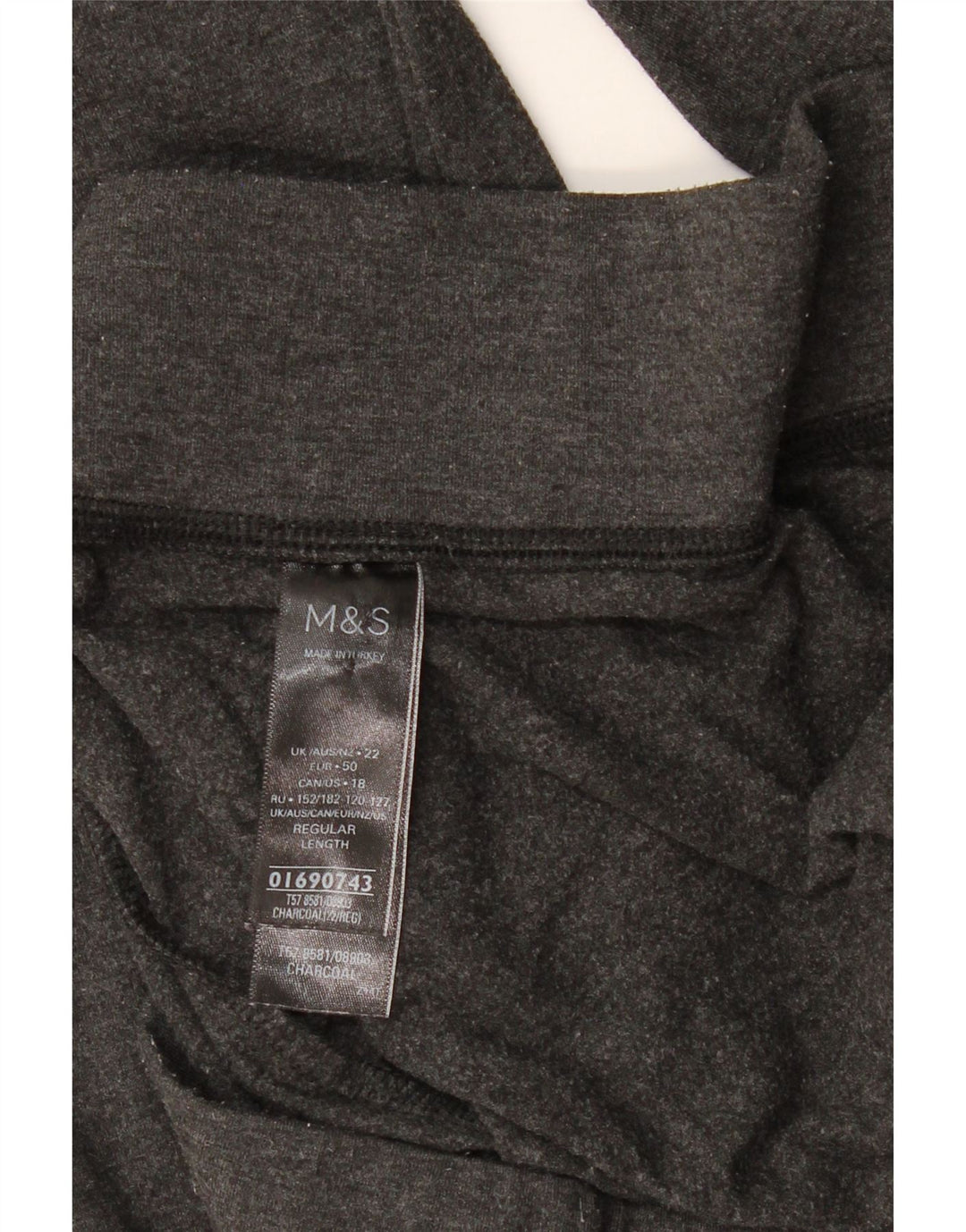 Leggings femininos MARKS & SPENCER UK 22 3XL poliéster cinza