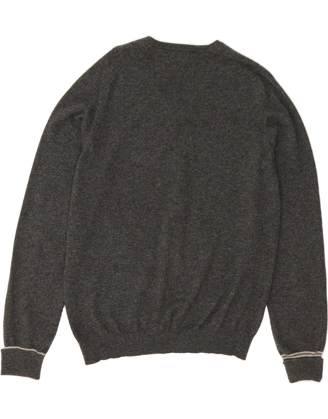 JECKERSON Mens V-Neck Jumper Sweater XL Grey Merino Wool Vintage Jeckerson and Second-Hand Jeckerson from Messina Hembry 