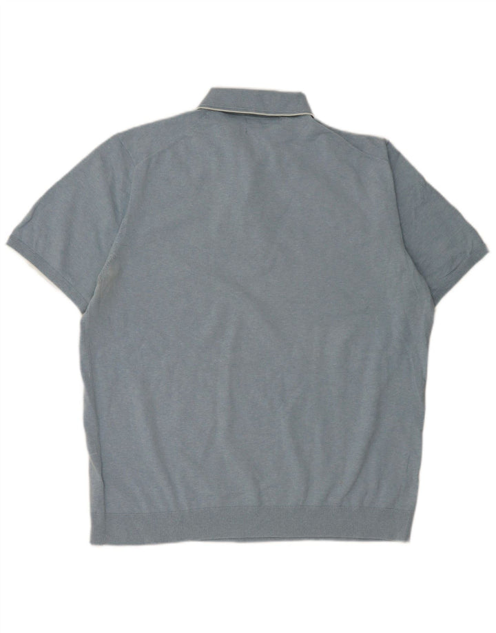 Camisa polo masculina Marks & Spencer XL azul algodão