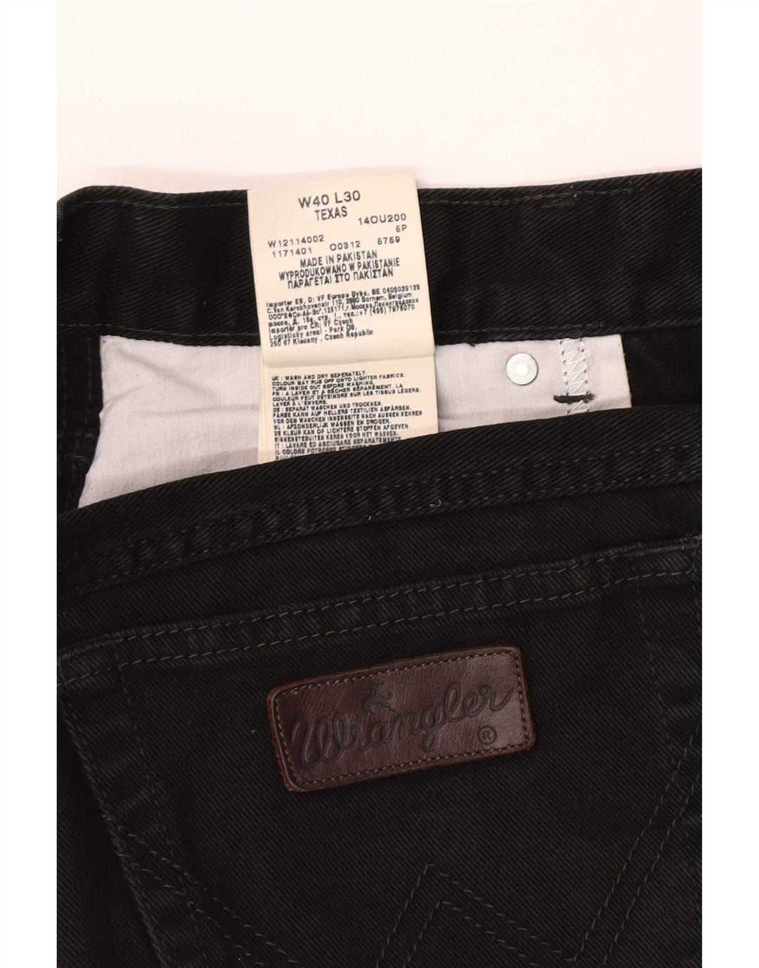 Wrangler Masculino Texas Straight Jeans W40 L30 Algodão Preto
