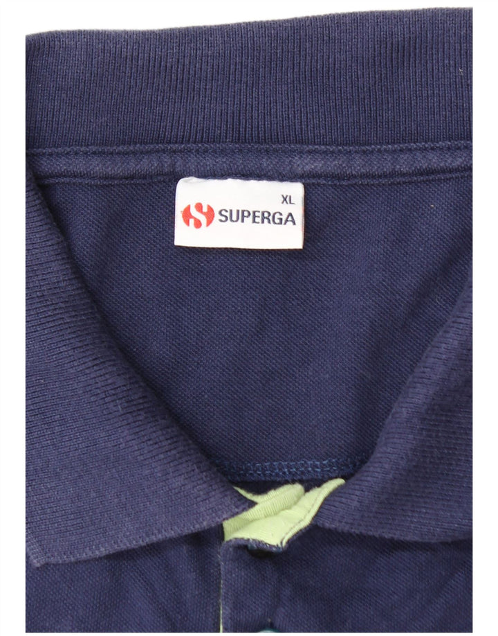 Polo SUPERGA Menino 15-16 Anos XL Azul Marinho Colorblock Algodão
