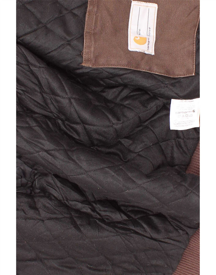 Jaqueta bomber com capuz para meninos Carhartt 7-8 anos pequeno algodão marrom
