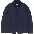 Jaqueta acolchoada masculina Zara UK 38 poliéster azul marinho médio