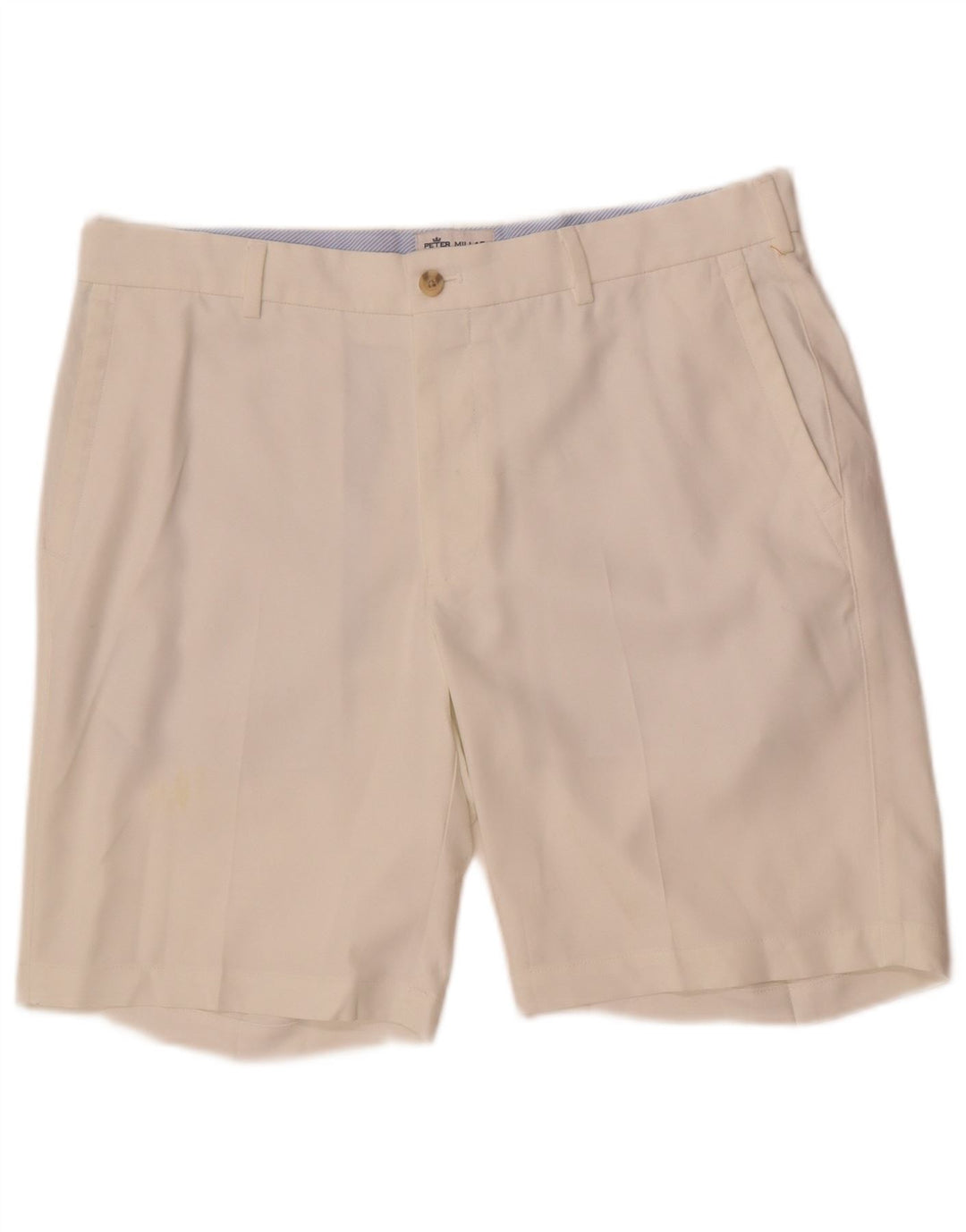 Peter Millar Mens Chino Shorts W34 Grande Poliéster Branco