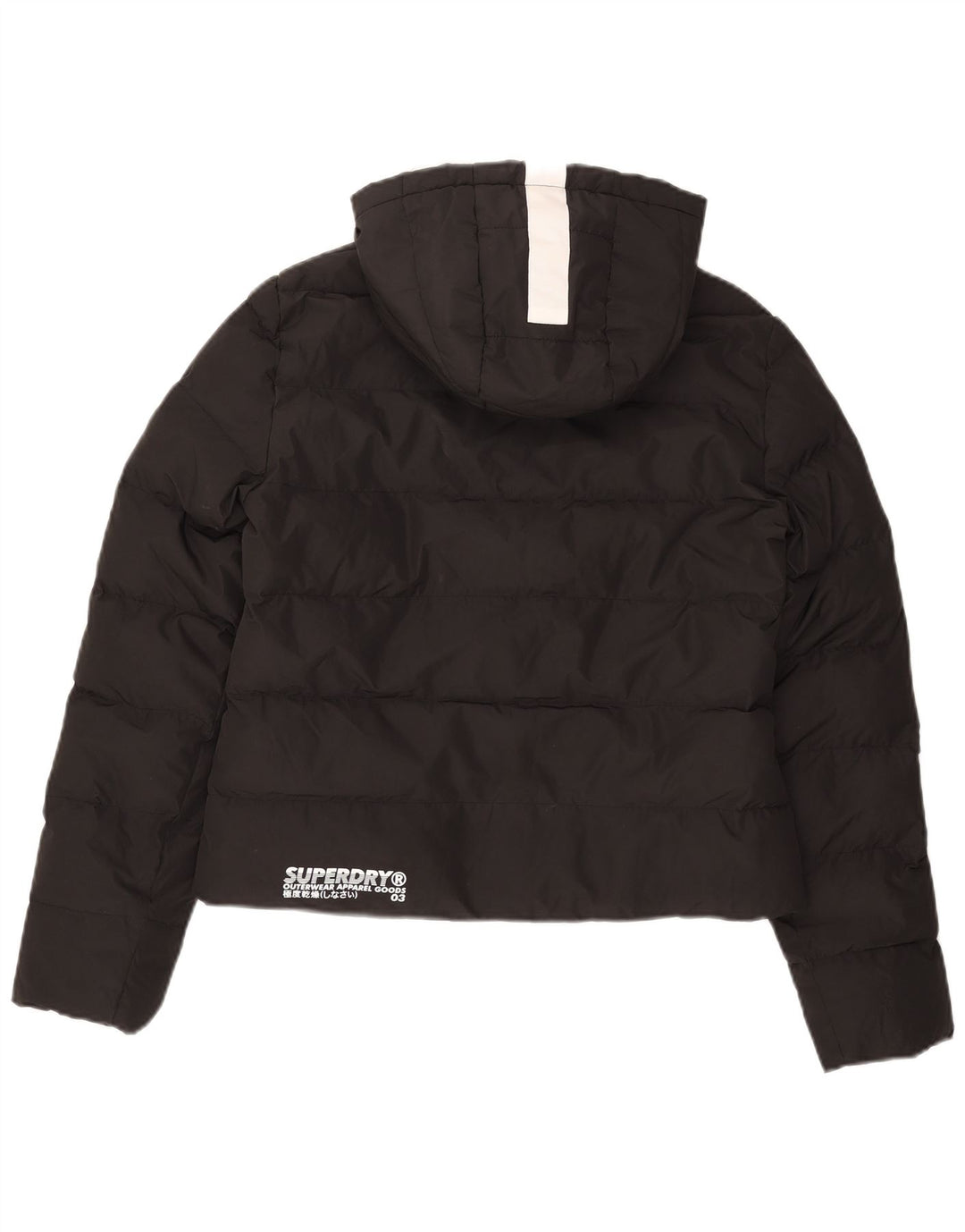 Superdry Womens Oversized Crop Hooded Jacket UK 8 Pequeno Preto