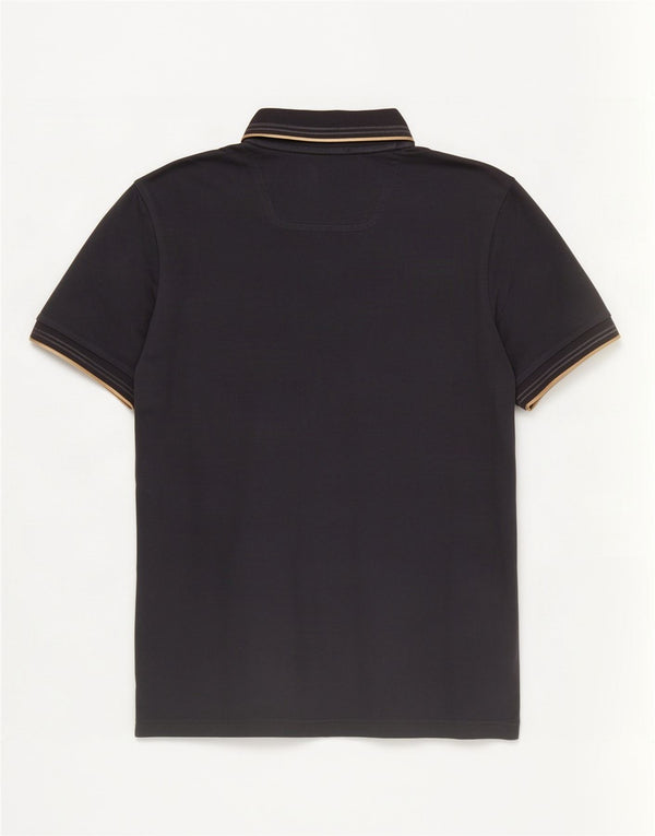 Camisa polo masculina Hugo Boss Slim Fit pequena algodão azul marinho