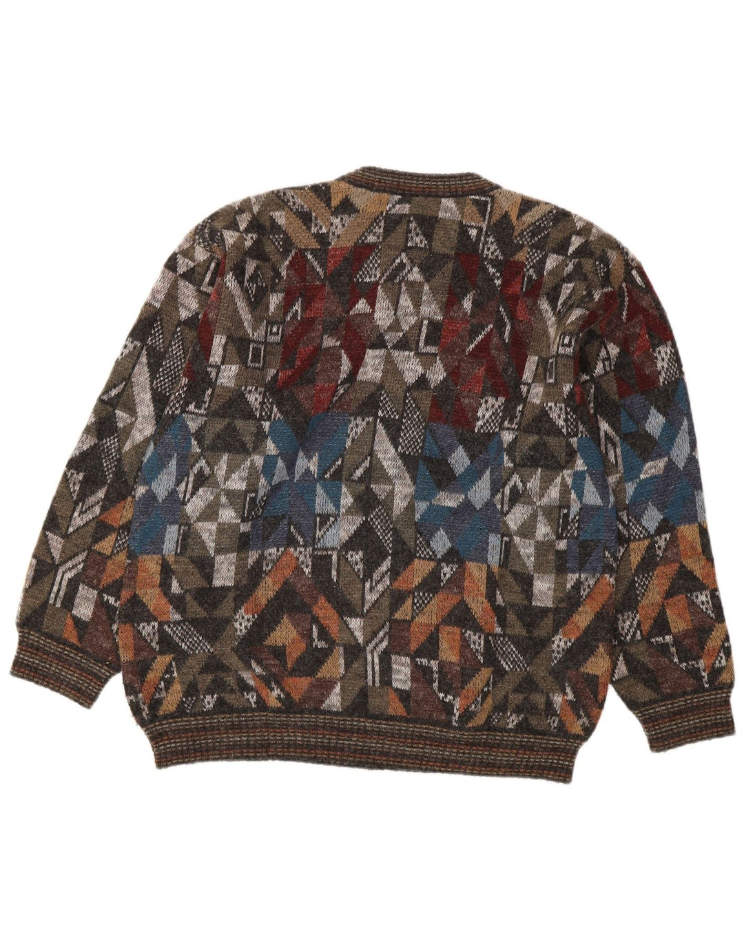 Suspense Suéter masculino com gola redonda IT 48 médio multicolorido geométrico