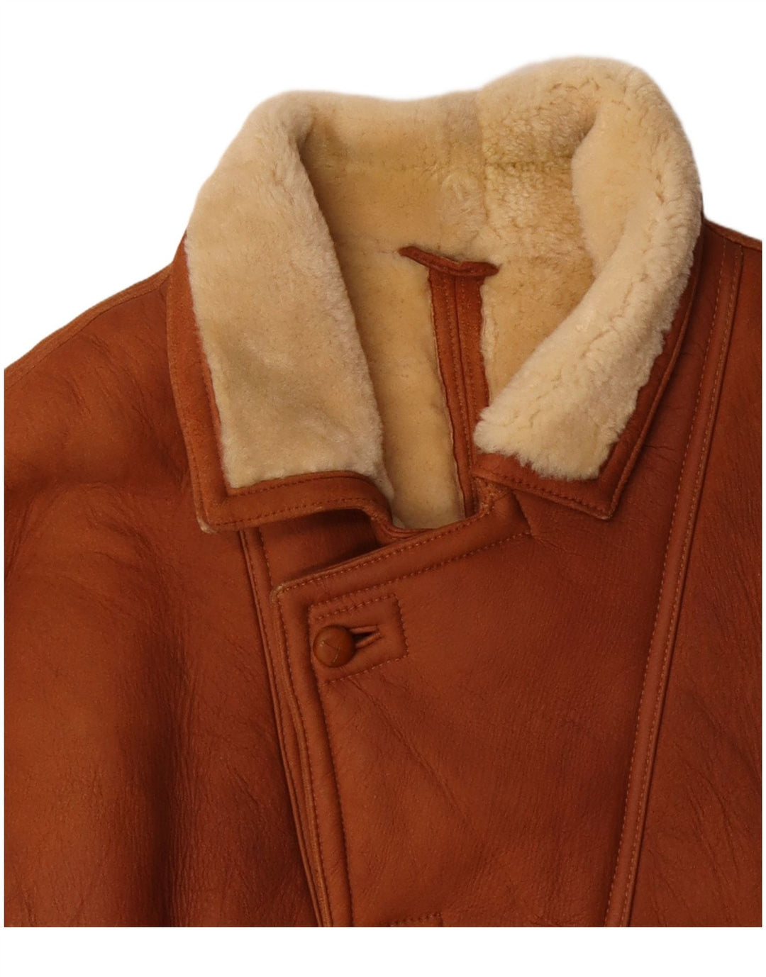 Jaqueta masculina VINTAGE Shearling IT 50 grande marrom