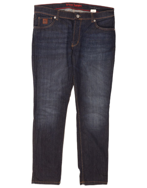 Bruno Banani Mens Slim Jeans W36 L32 Azul Marinho Algodão
