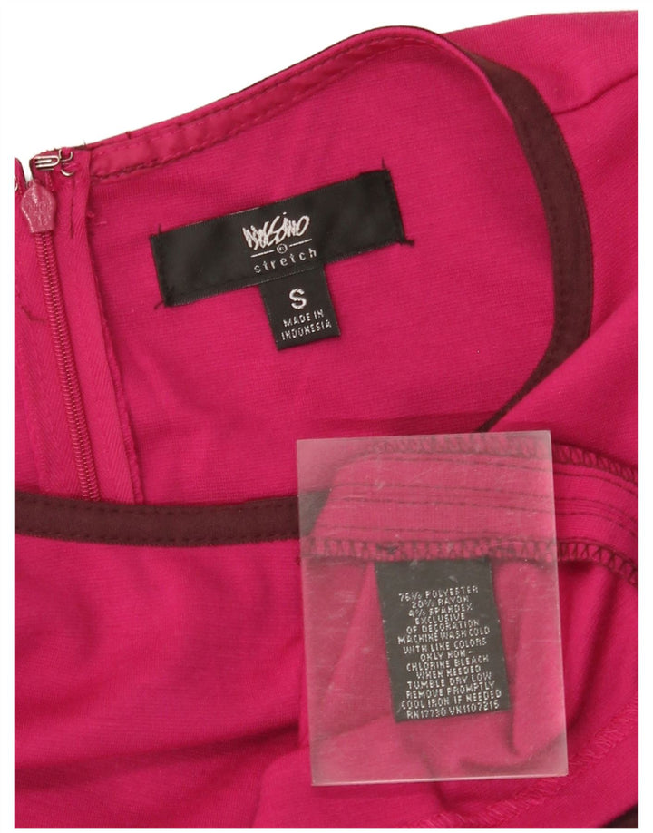 Vestido básico feminino MOSSIMO elástico sem mangas UK 10 pequeno bloco colorido rosa