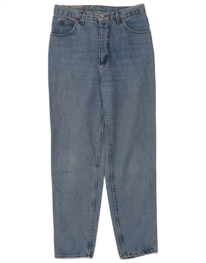 Rifle feminino cintura alta cônico jeans W28 L29 azul