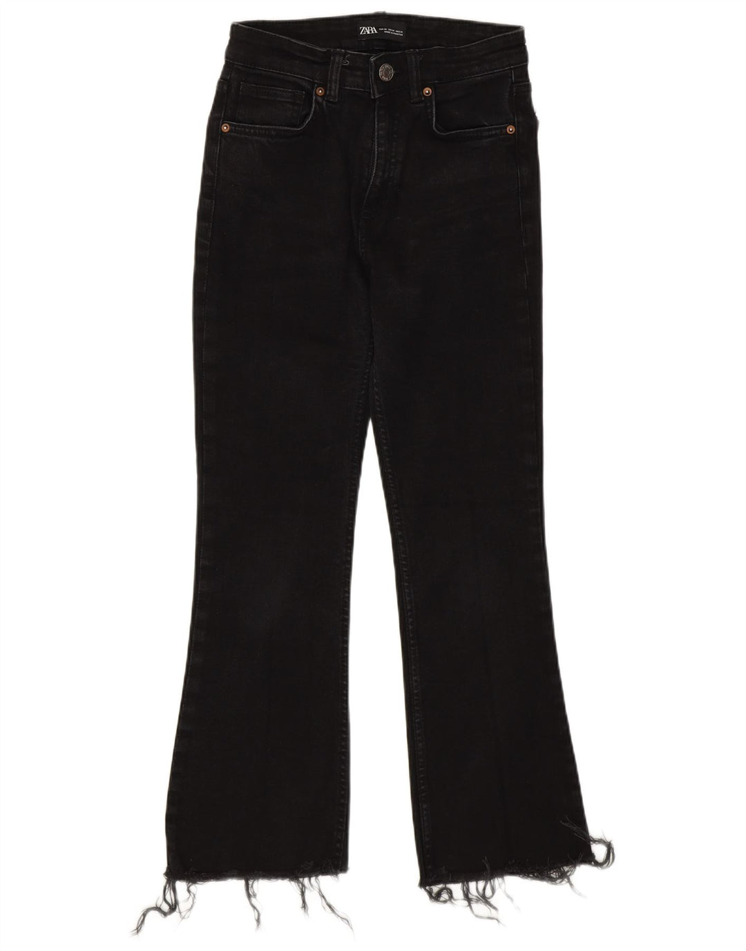 Calça jeans feminina Zara Bootcut EU 36 XS W26 L25 preta