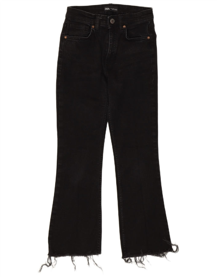 Calça jeans feminina Zara Bootcut EU 36 XS W26 L25 preta