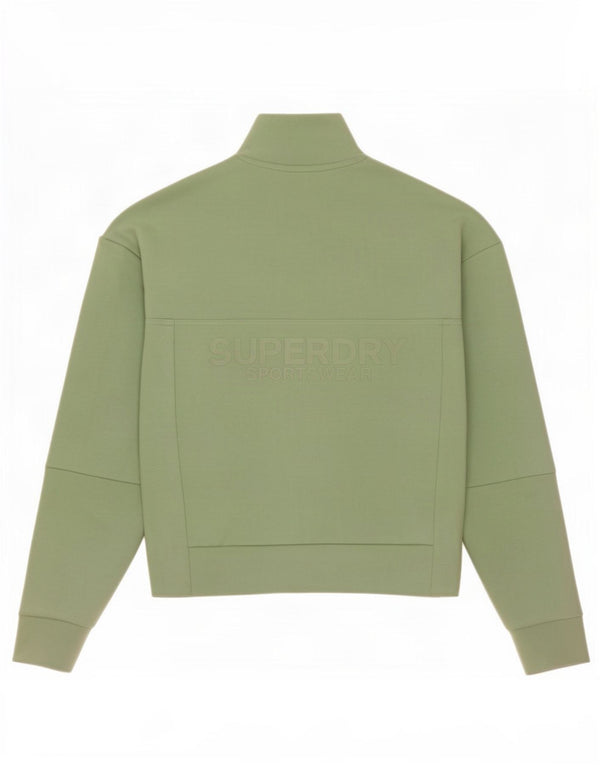 Superdry moletom feminino oversized gráfico com zíper e gola alta UK 6 XS verde