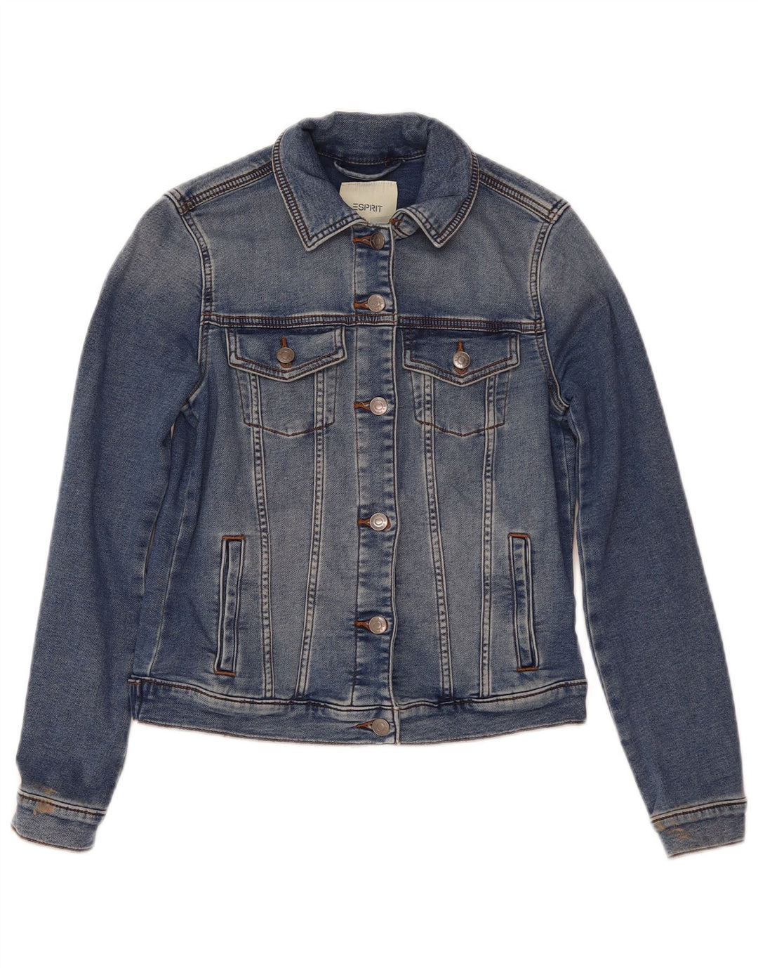 Jaqueta jeans feminina Esprit UK 10 algodão azul pequeno
