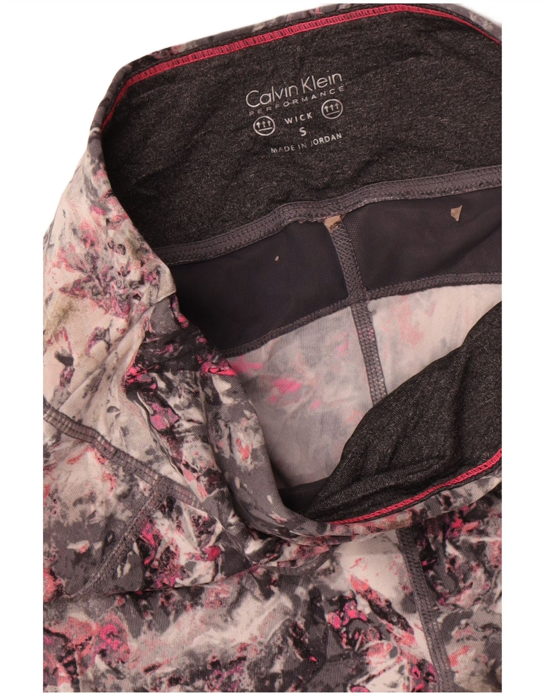 Calvin Klein Leggings Femininas com Padrão Abstrato Reino Unido 8 Pequenas Multicoloridas