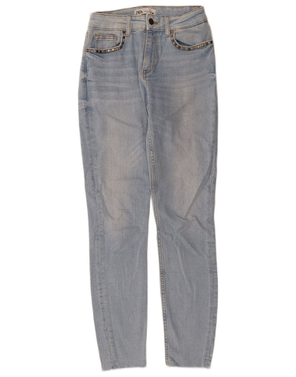 Calça jeans skinny feminina Zara EU 36 XS W26 L28 azul algodão