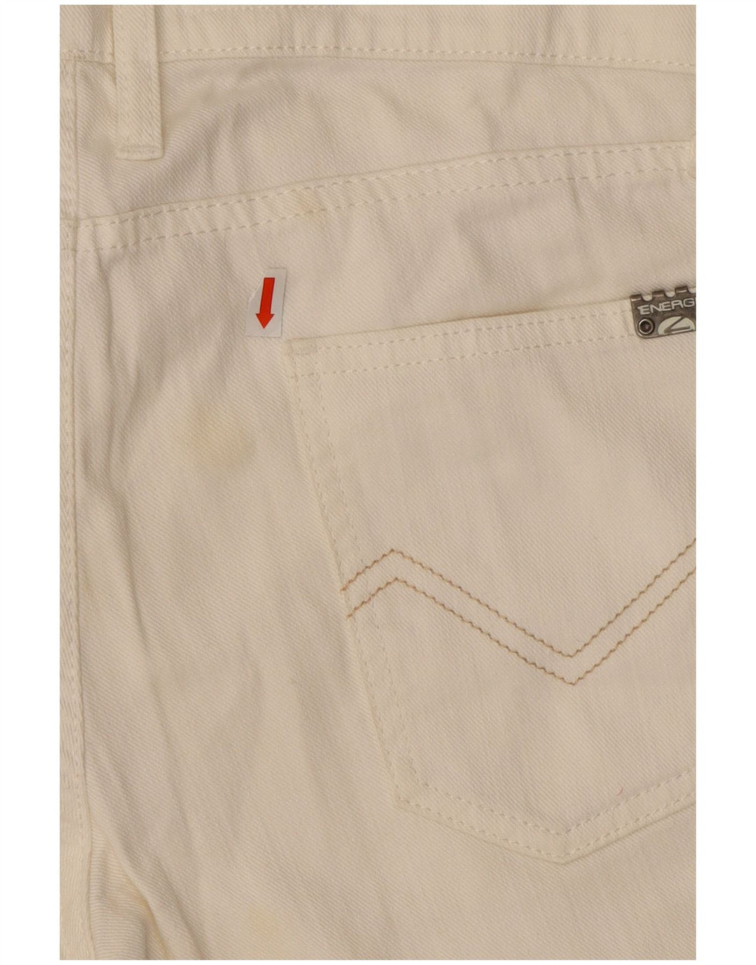 ENERGIE Jeans retos femininos W29 L29 algodão branco