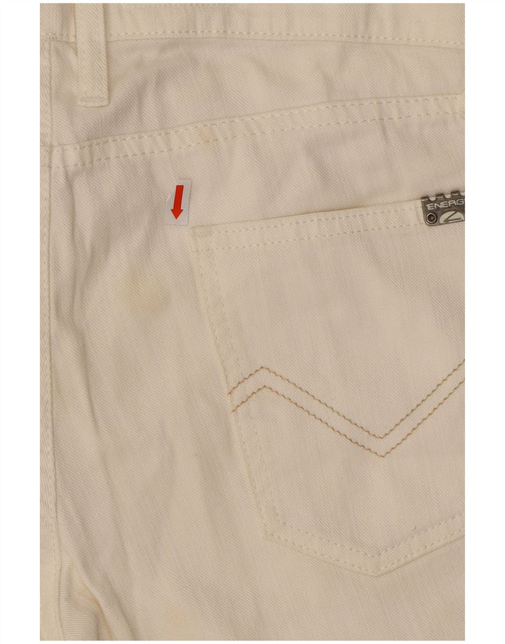 ENERGIE Jeans retos femininos W29 L29 algodão branco