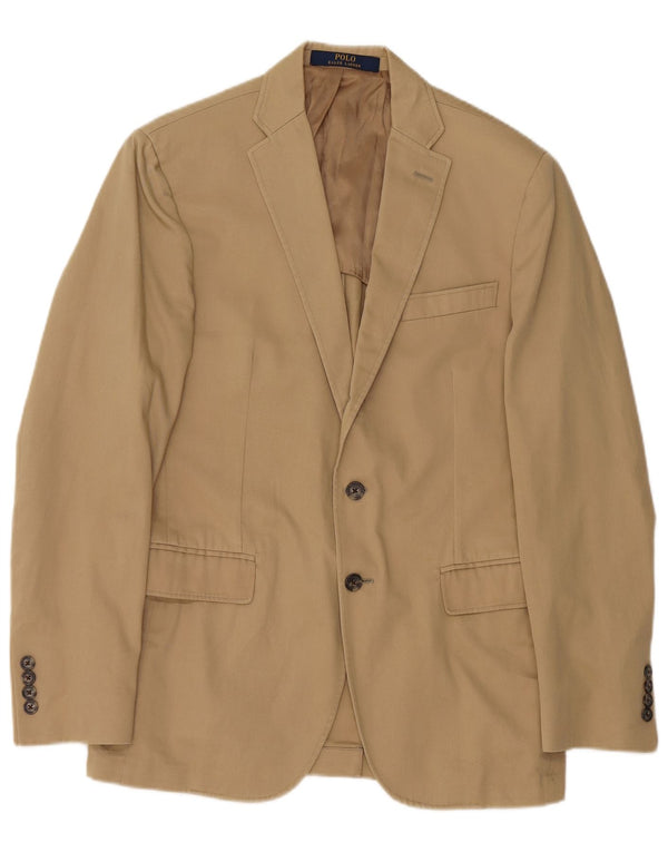 Ralph Lauren Jaqueta blazer masculina de 2 botões Reino Unido 40 algodão bege médio