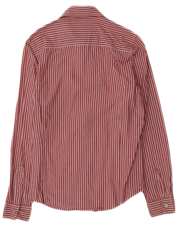 Camisa Calvin Klein Jeans Masculina Slim Fit Média Listrada Vermelha de Algodão