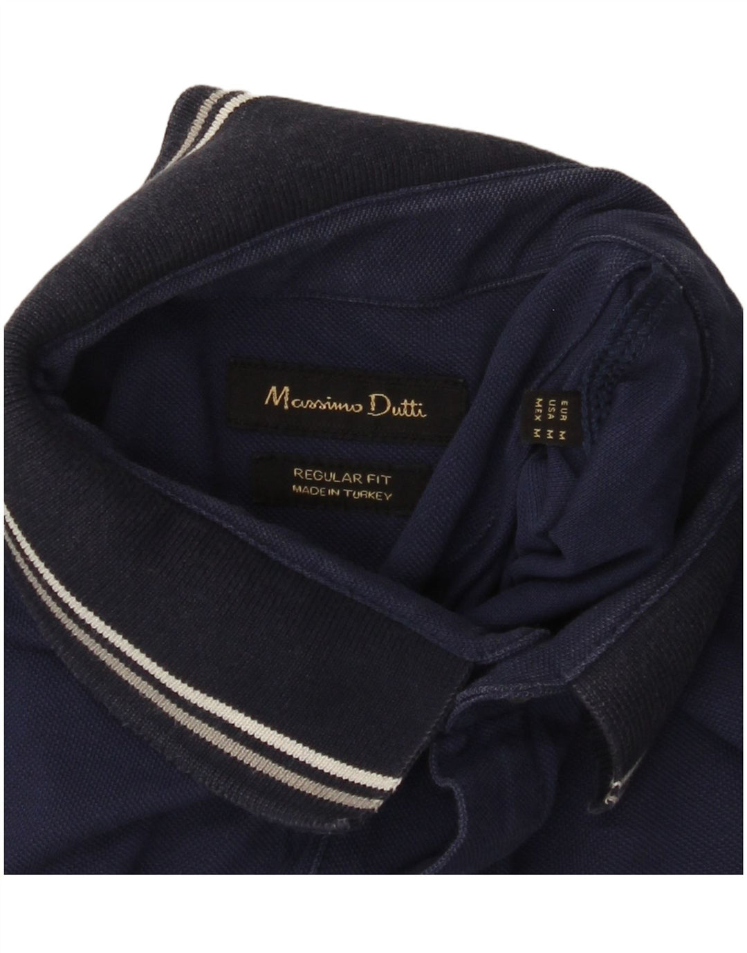 Camisa polo masculina MASSIMO DUTTI Regular Fit azul marinho médio