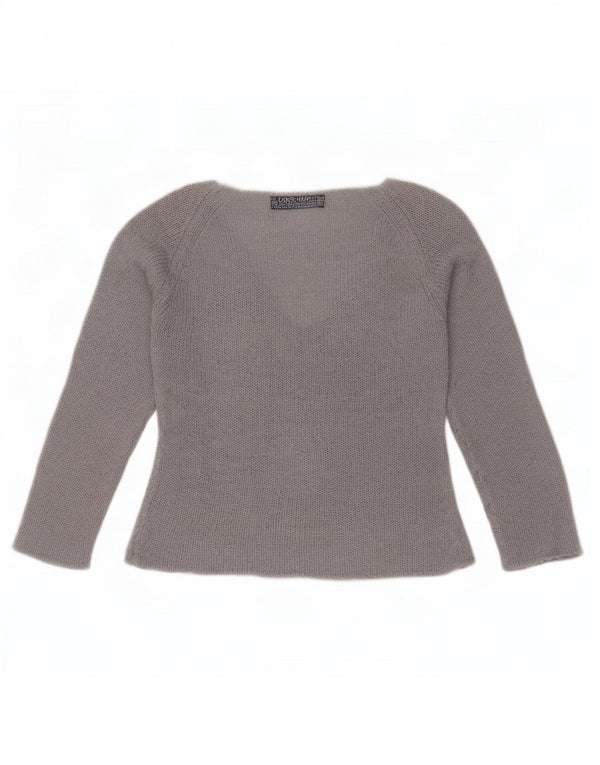 Suéter cardigã feminino Zara manga 3/4 Reino Unido 12 médio azul floral