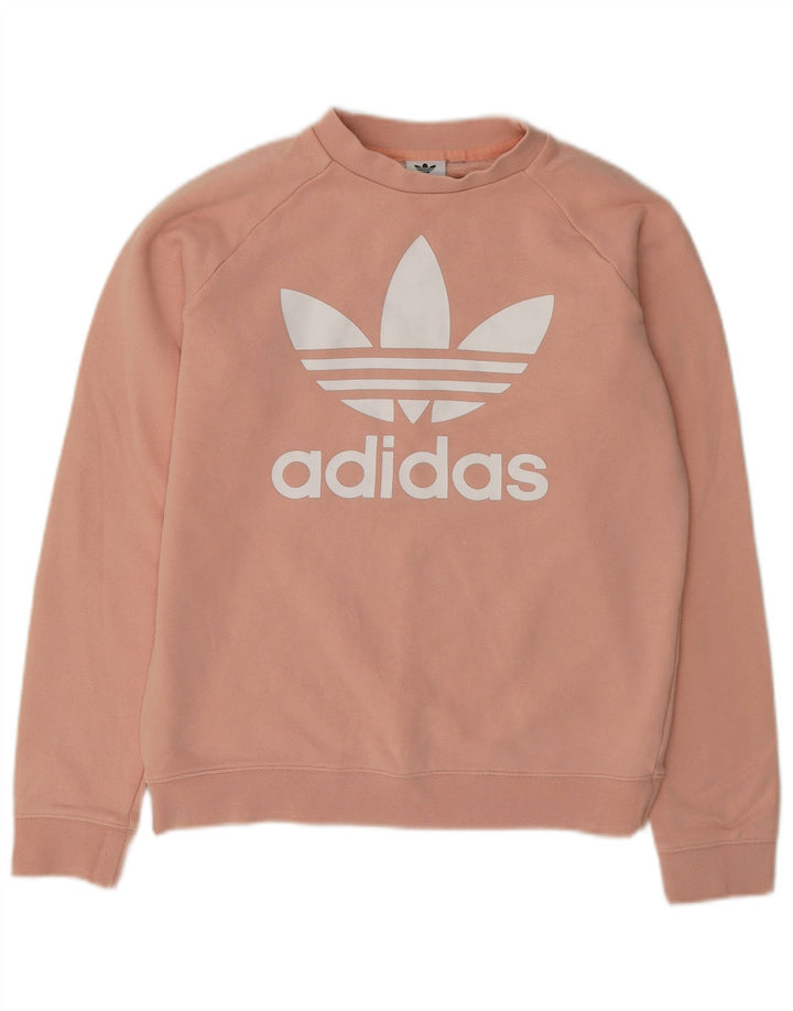 Adidas feminino gráfico moletom jumper reino unido 14 médio rosa