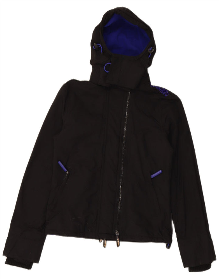 Jaqueta corta-vento feminina SUPERDRY The Windcheater com capuz UK 6 XS preta