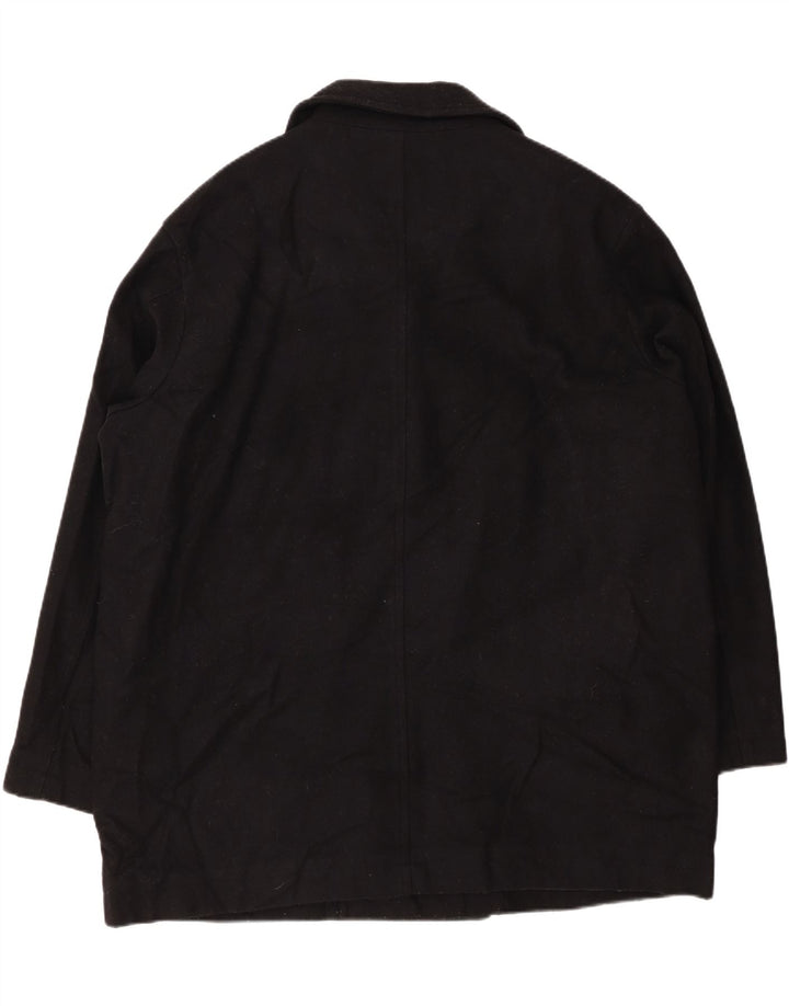 EDDIE BAUER Casaco masculino ervilha Reino Unido 42 XL lã preta