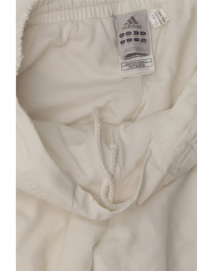 Calça de treino feminina Adidas UK 14 grande poliéster branco