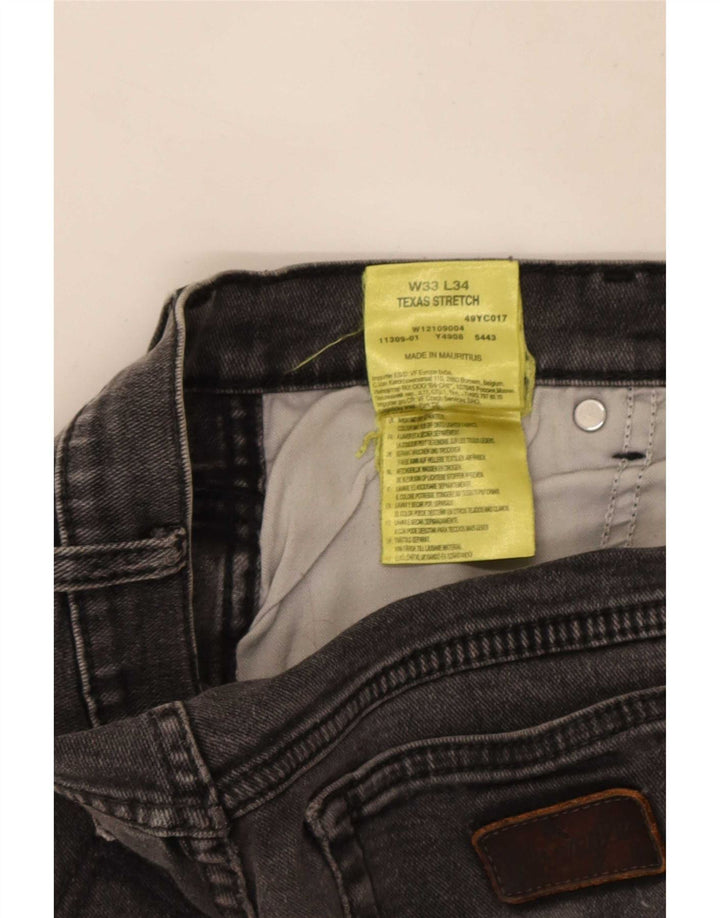 Wrangler Masculino Texas Stretch Straight Jeans W33 L34 Algodão Cinza