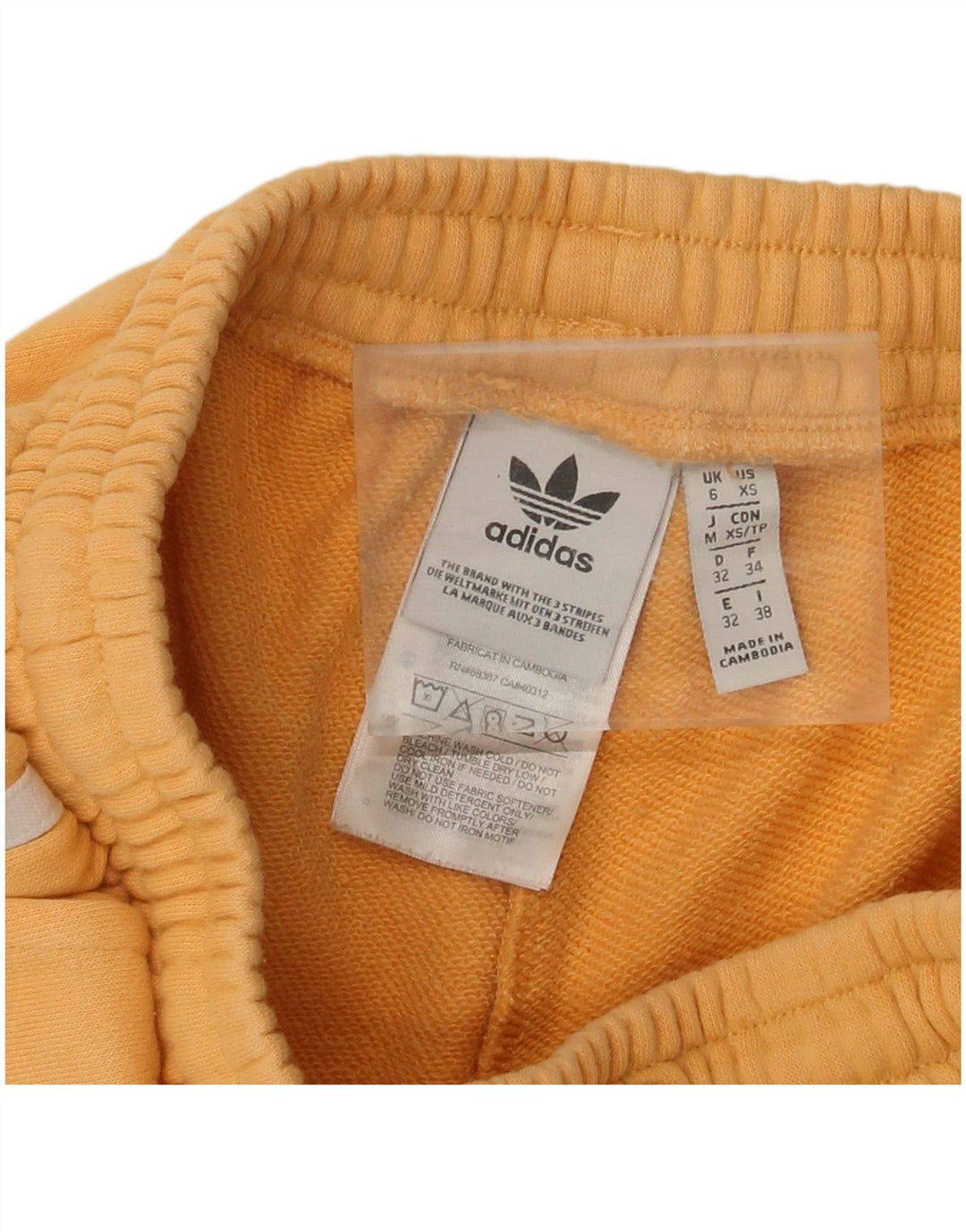 ADIDAS Womens Tracksuit Calças Joggers UK 6 XS Amarelo Algodão