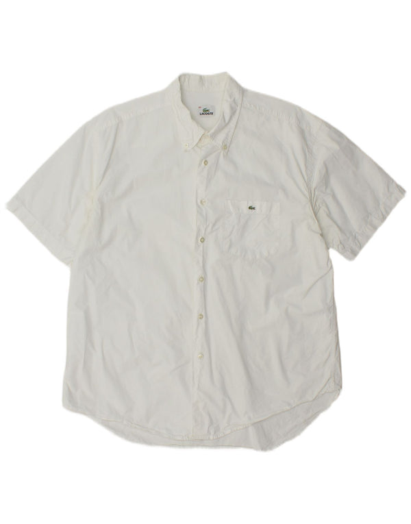 Lacoste camisa masculina de manga curta tamanho 44 XL branco