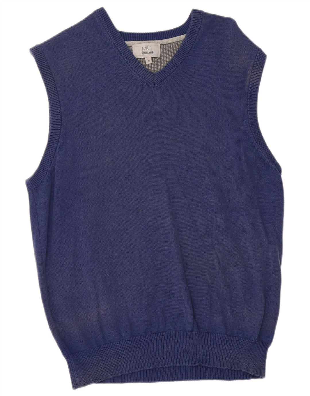 Regata masculina de ajuste regular Marks & Spencer de algodão azul médio