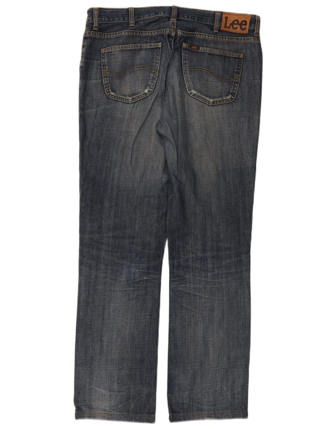 Lee Mens REED Straight Jeans W38 L32 Azul Algodão