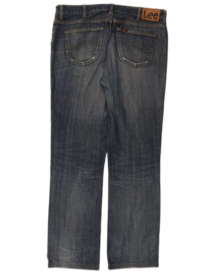Lee Mens REED Straight Jeans W38 L32 Azul Algodão