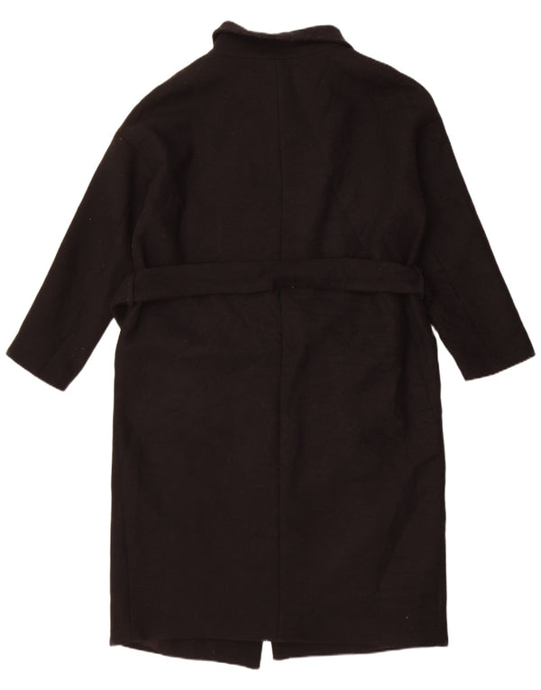 Sobretudo feminino Zara Oversized UK 10 pequeno lã preta