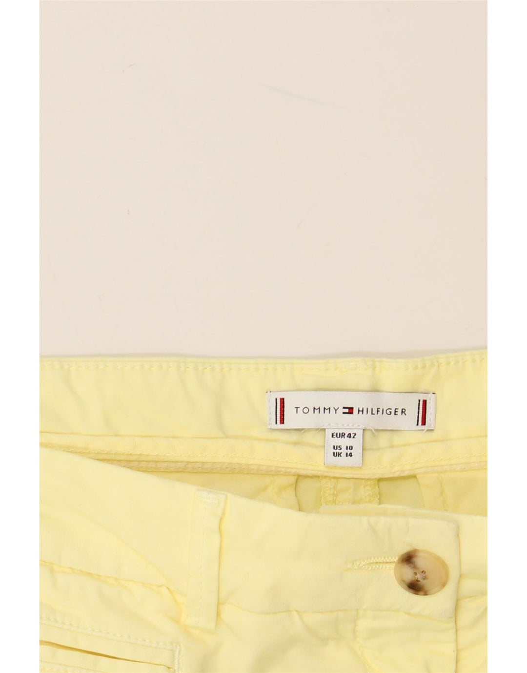 Shorts Chino feminino TOMMY HILFIGER UK 14 Grande W34 Amarelo