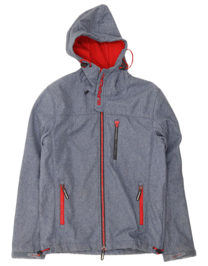Jaqueta corta-vento masculina Superdry Windtrekker Graphic UK 38 azul médio