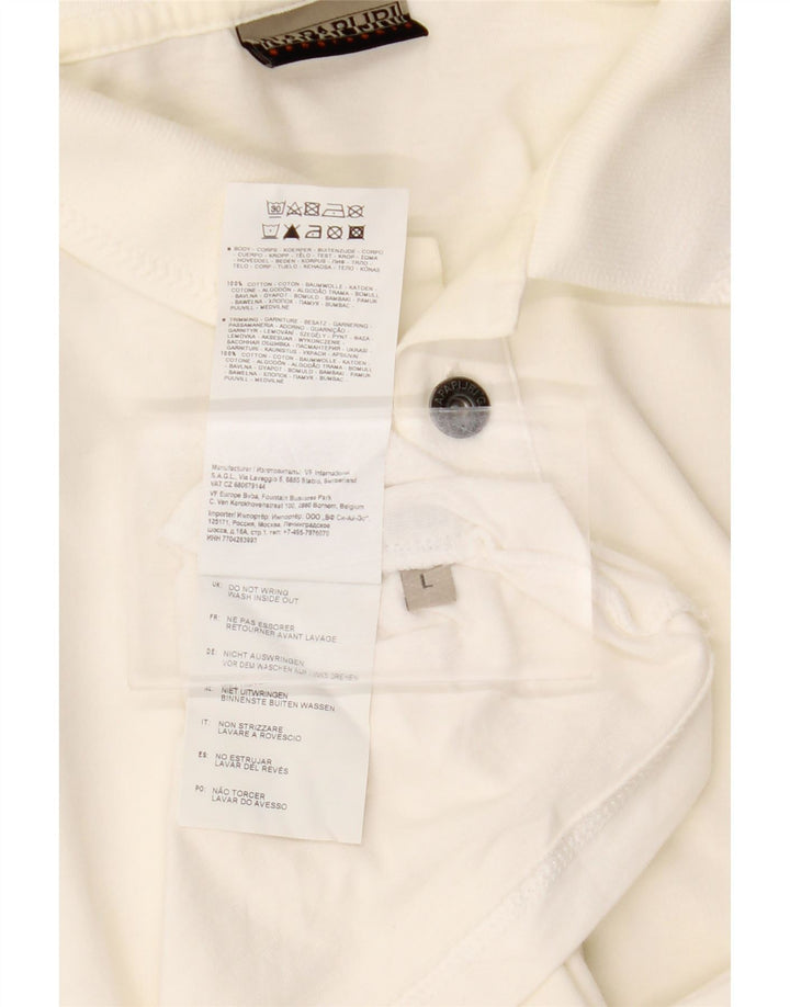 Camisa polo masculina NAPAPIJRI grande algodão branco