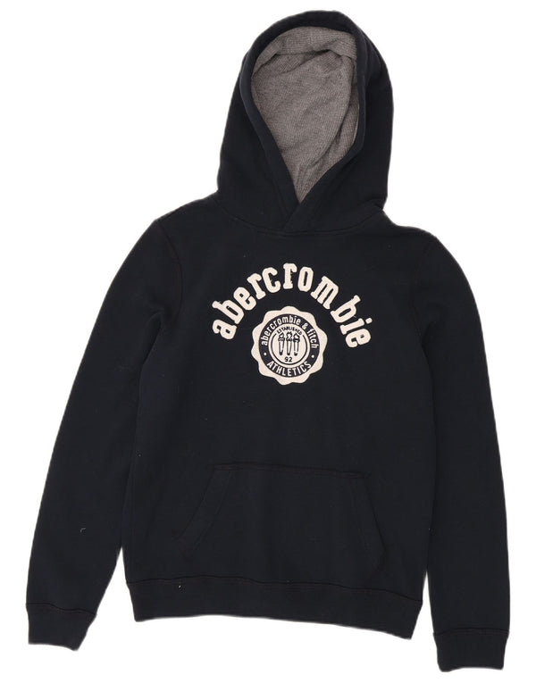 Suéter gráfico com capuz Abercrombie & Fitch Boys 13-14 anos grande azul marinho