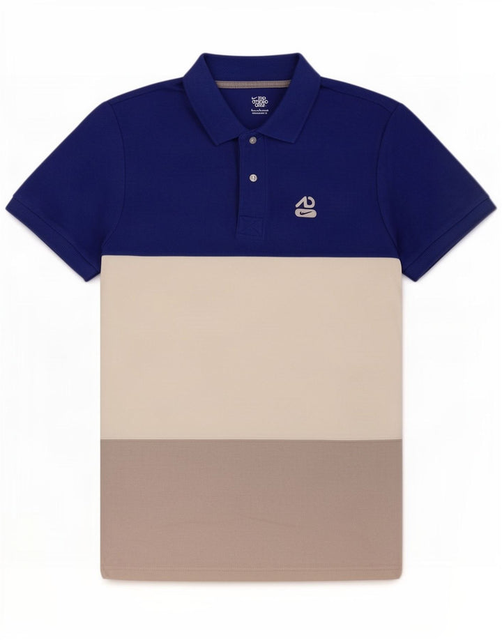 Camisa polo masculina Nike pequena colorida colorblock algodão