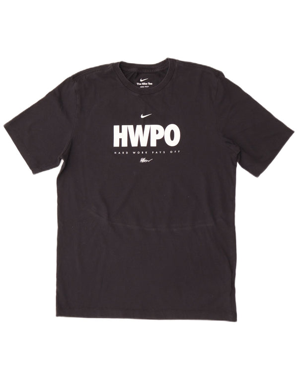 Camiseta Nike Masculina Dri Fit Graphic Top Médio Algodão Preto