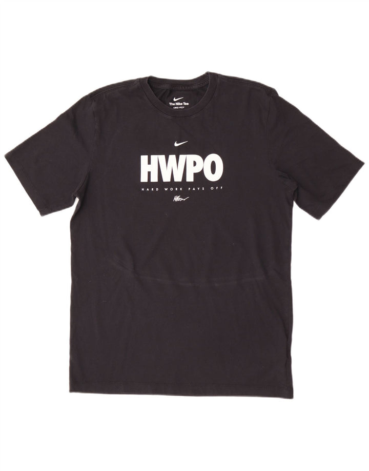 Camiseta Nike Masculina Dri Fit Graphic Top Médio Algodão Preto