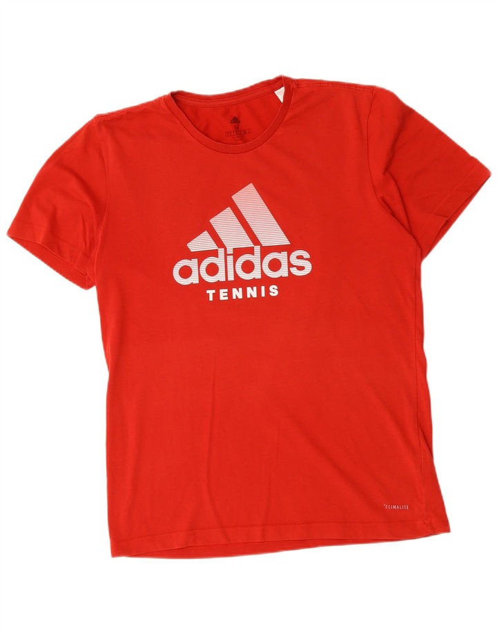 Adidas Mens Climalite Graphic Camiseta Top Médio Algodão Vermelho